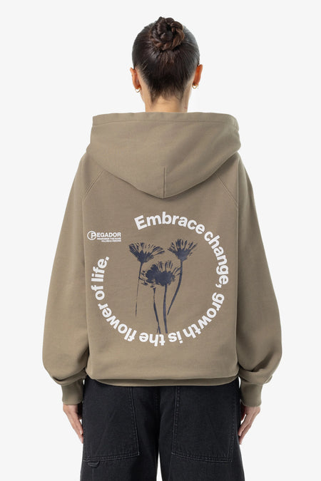 Roya Oversized Raglan Hoodie Desert Taupe