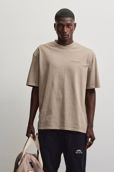 Logo Oversized Tee Vintage Rock Grey