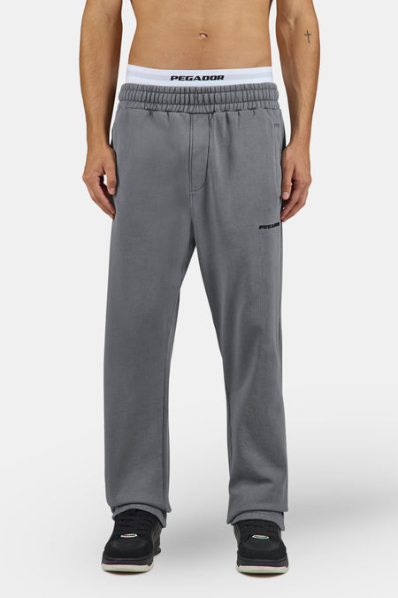 Logo Wide Sweat Pants Vintage Grey
