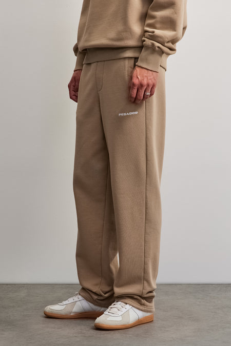 Logo Wide Sweat Pants Beige