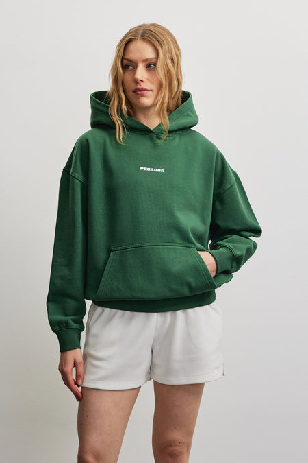 Clarita Logo Oversized Hoodie Solid Green