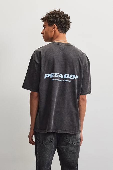 Colne Logo Oversized Tee Vintage Black