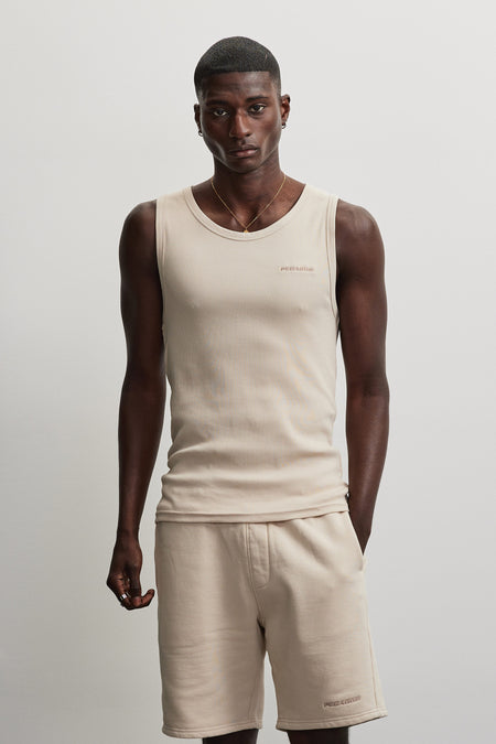 Logo Rib Undershirt Cream