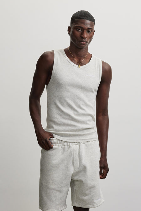 Logo Rib Undershirt Cloud Grey Melange