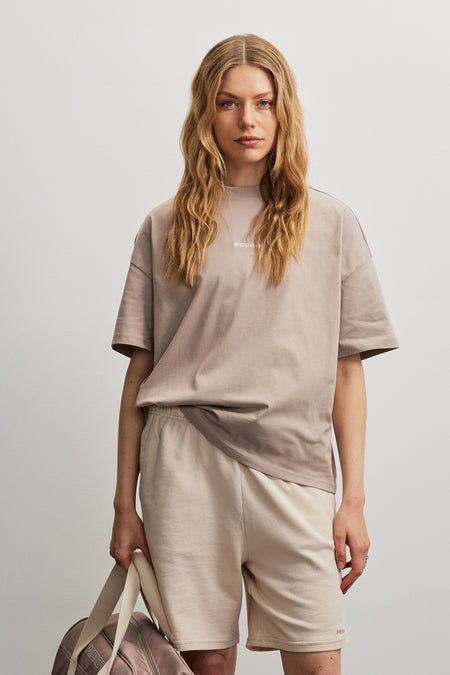 Bracy Heavy Oversized Tee Warm Taupe