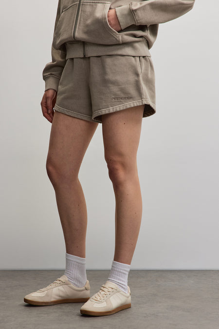 Wiluna High Waisted Sweat Shorts Vintage Rock Grey