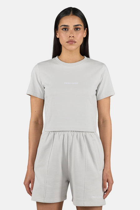 Ines Cropped Baby Tee Pure Grey