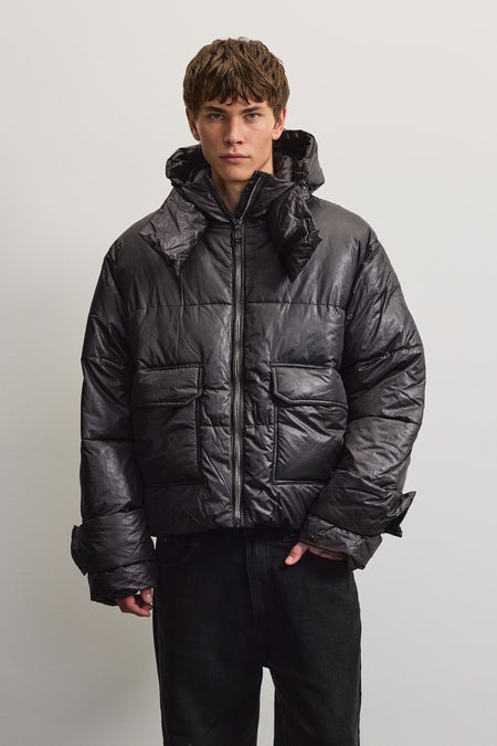 Garrick Vintage Oversized Puffer Jacket Black