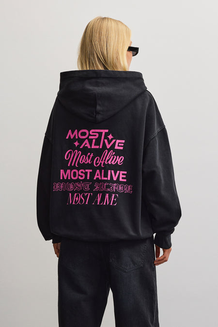 Mei Oversized Hoodie Vintage Black