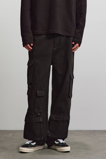 Garnet Wide Cargo Pants Black