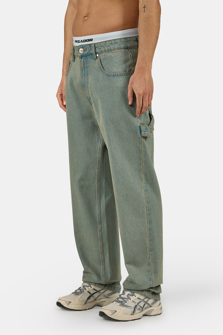 Drato Baggy Workwear Jeans Washed Vintage Blue
