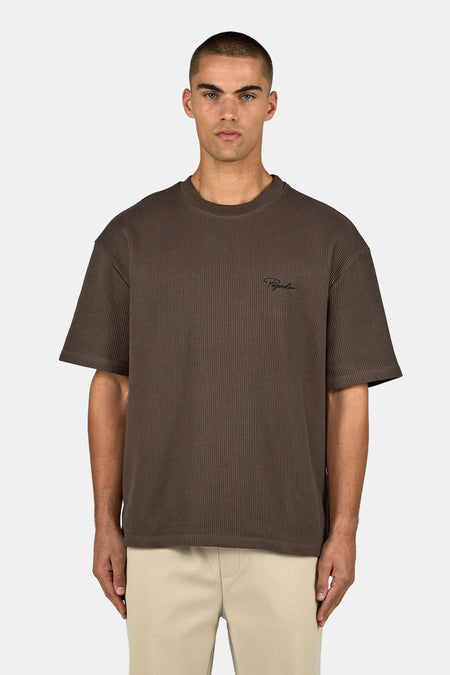 Signar Oversized Rib Tee Walnut Brown