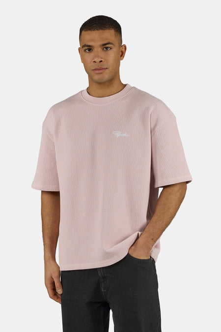Signar Oversized Rib Tee Powder Pink