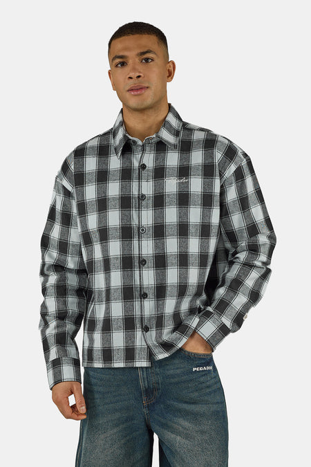 Bevill Flannel Shirt Checked Black Fog Grey