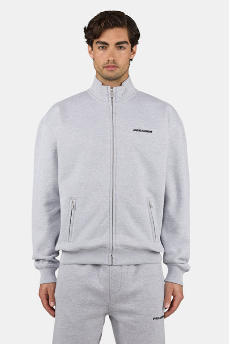 Logo Oversized Sweat Track Jacket Heather Grey