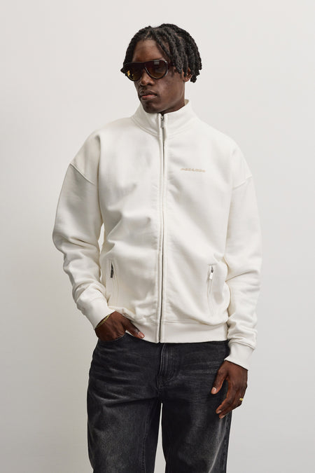 Logo Oversized Sweat Track Jacket Warm White Gum