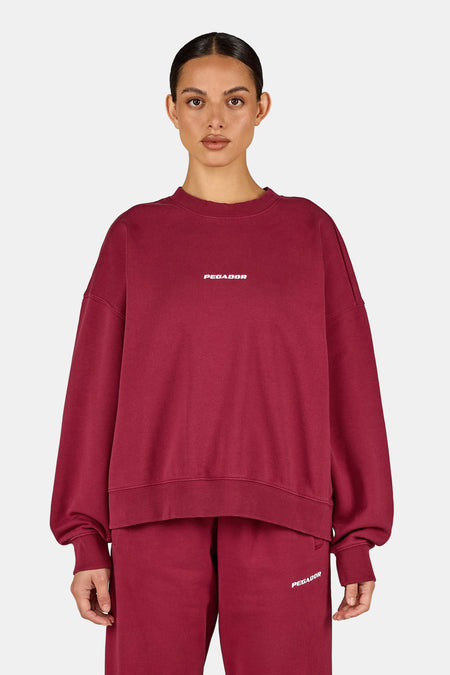 Sela Oversized Sweater Burgundy Red