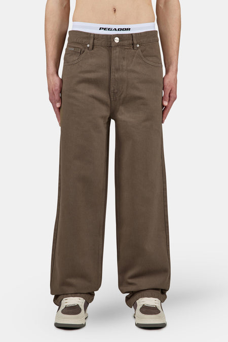 Darel Wide Jeans Washed Cozy Brown
