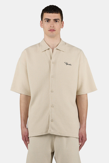 Signar Waffle Shortsleeve Shirt Light Beige
