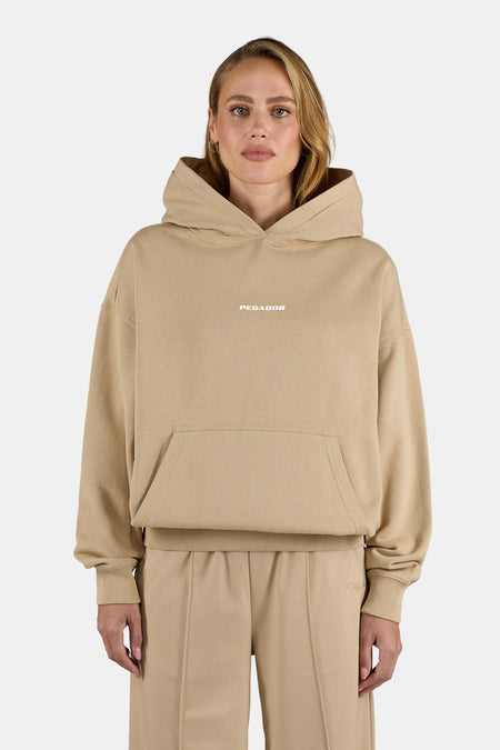 Clarita Logo Oversized Hoodie Cappuccino