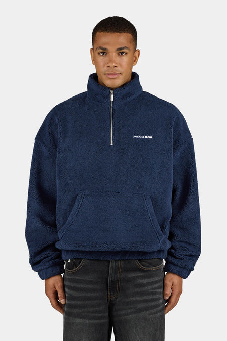 Puka Teddy Half Zip Sweater Indigo Navy