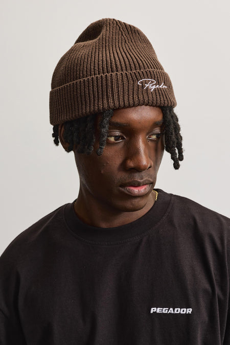 Signar Heavy Knit Beanie Deep Brown