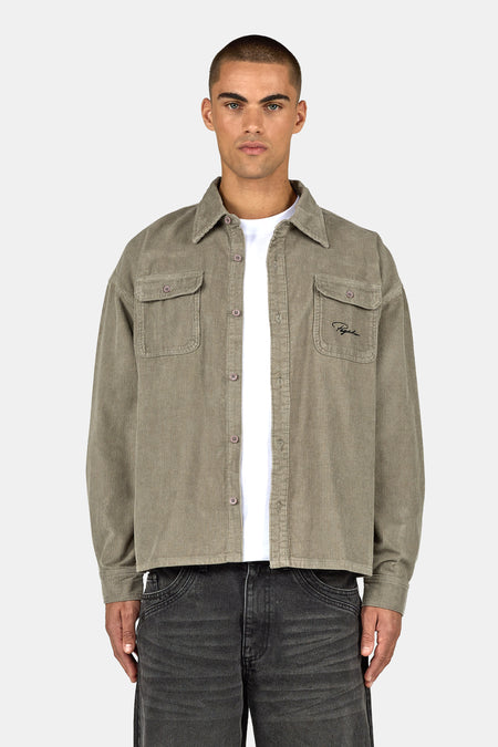 Bilaspur Oversized Cord Shirt Flint Grey