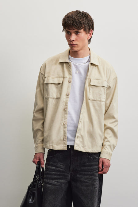 Madikeri Suede Overshirt Khaki Beige