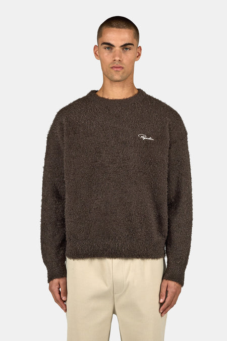 Signar Oversized Boucle Knit Sweater Walnut Brown