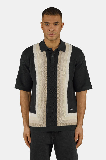 Tellero Pique Knit Polo Black