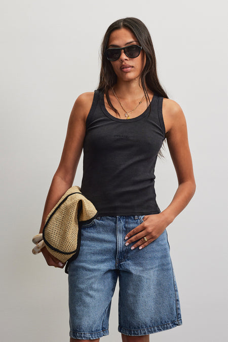 Cesis Rib Tanktop Vintage Black