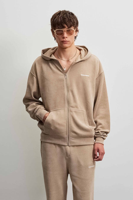 Mezzano Oversized Soft Rib Jacket Beige