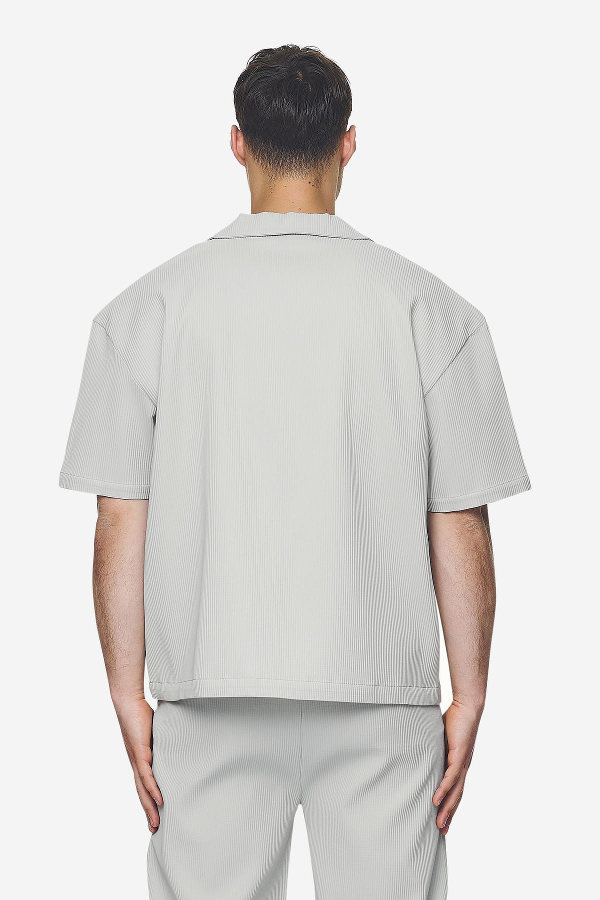 Pegador Troy Plissee Summer Shirt Pearl Grey Gegenansicht aus der Next Wave Kollektion für Herren