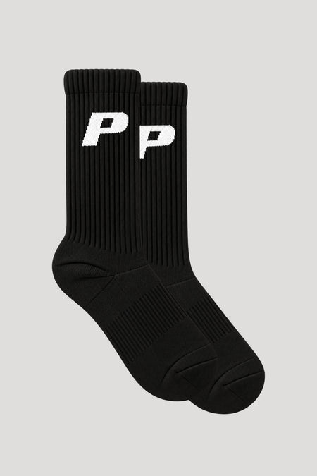 P Logo Socks Black White (Single Pack)