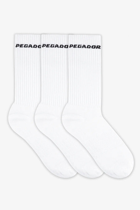 Side Logo Socks White Black (3 Pack)