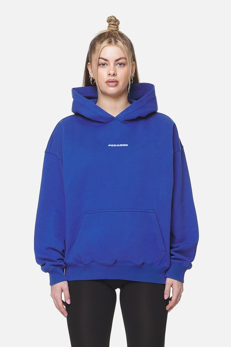 Pegador Clarita Logo Oversized Hoodie Washed True Blue White Gum