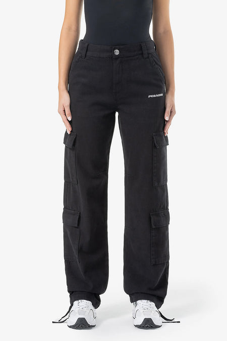 Lia Wide Cargo Pants Black