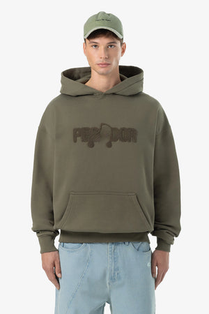 Grange Oversized Hoodie Washed Faded Olive