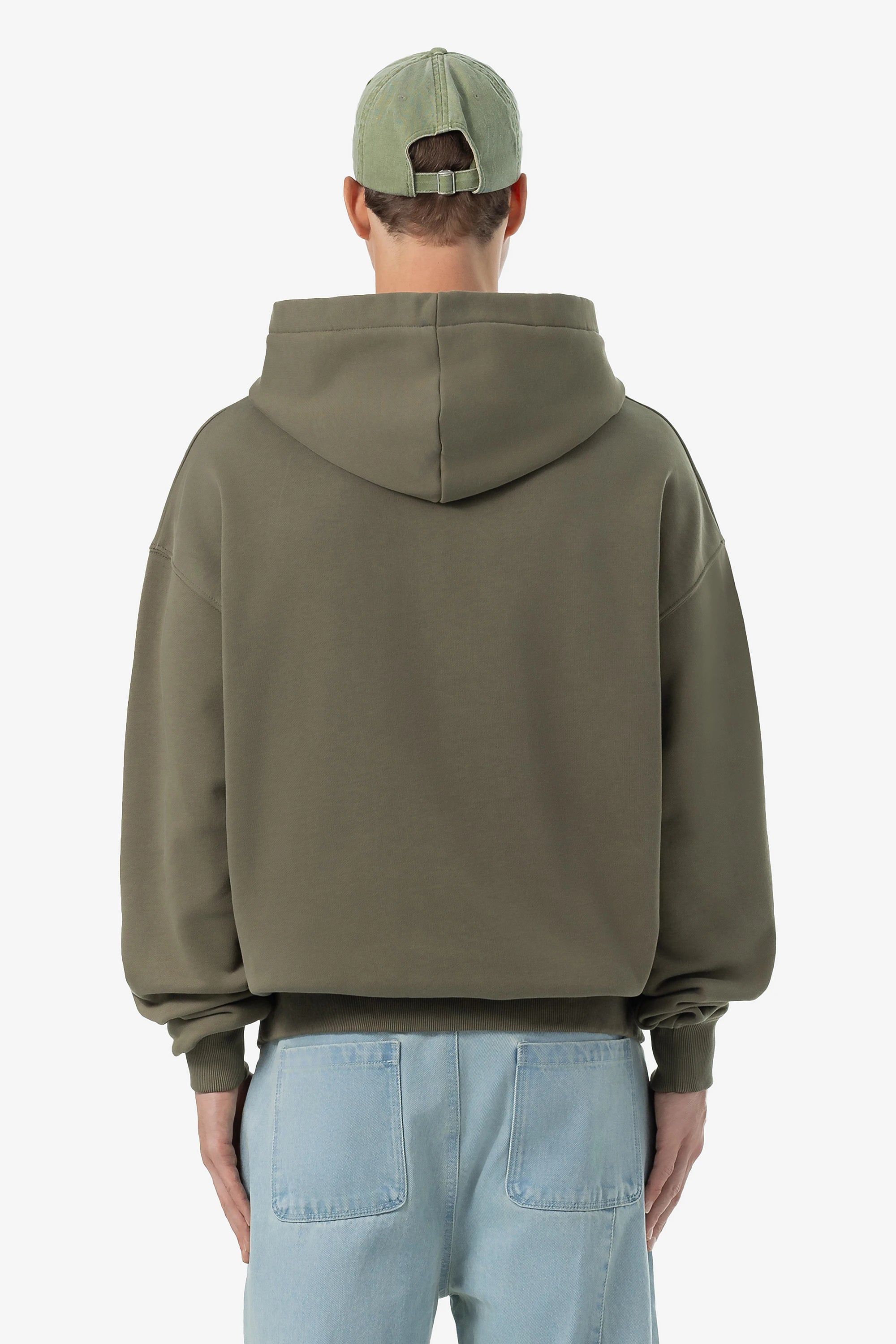 Grange Oversized Hoodie Washed Faded Olive PEGADOR