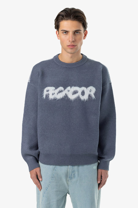 Tripole Oversized Knit Sweater Shadow Blue
