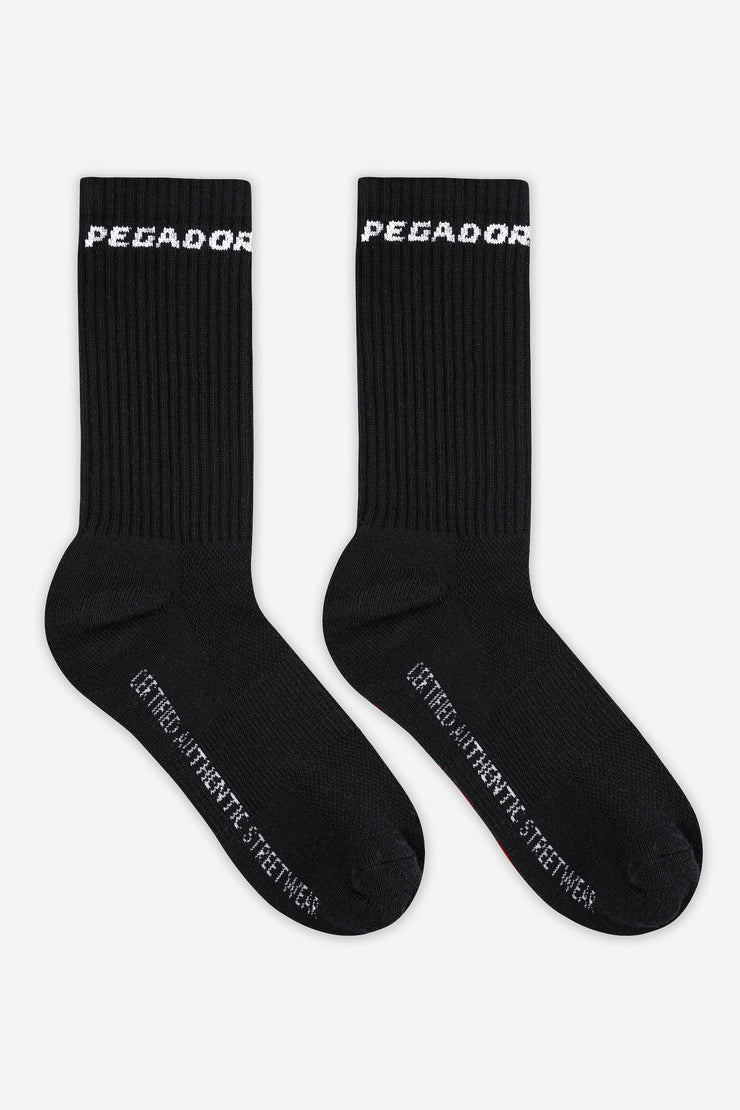 Pegador Certified Side Logo Socks Black White