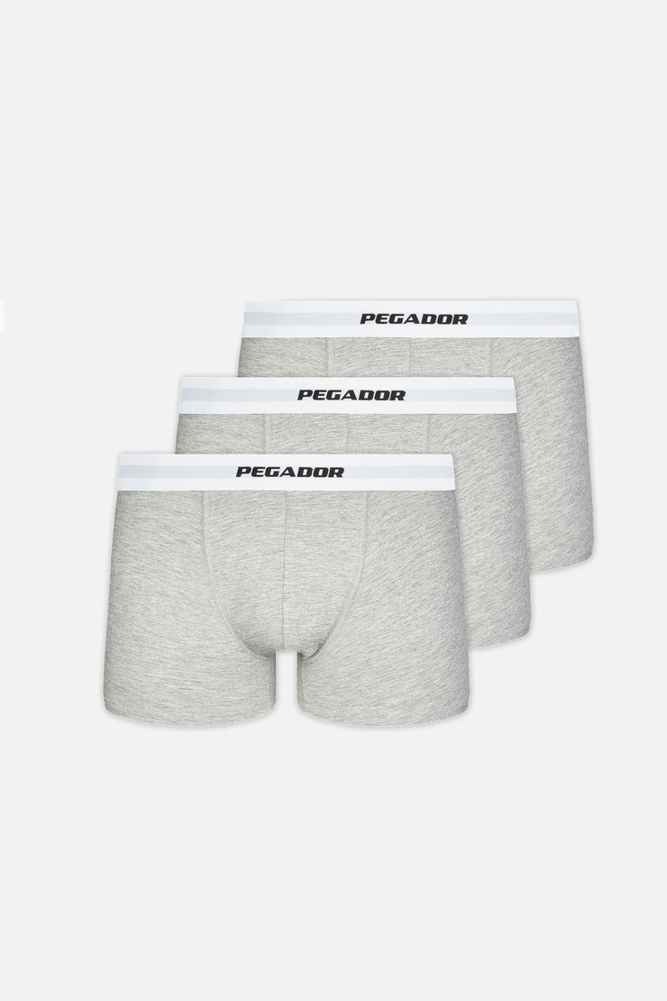 Pegador Camino Boxershorts Single Logo 3 Pack Grey Melange White