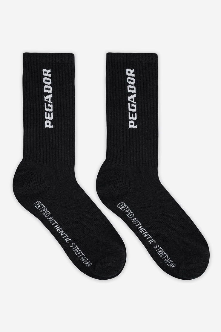 Pegador Certified Cross Logo Socks Black White