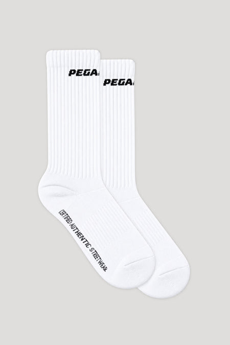 Certified Logo Socks White Black (Single Pack)