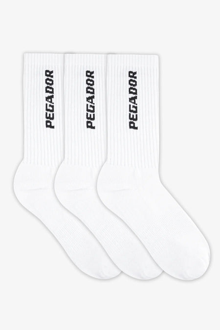 Cross Logo Socks White Black (3 Pack)