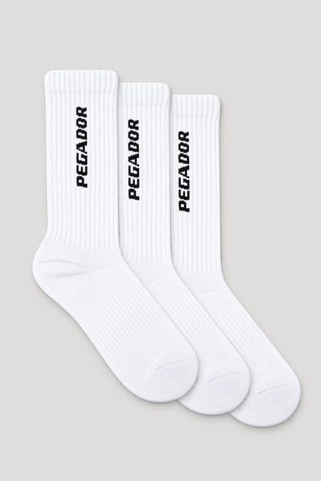 Cross Logo Socks White Black (3 Pack)