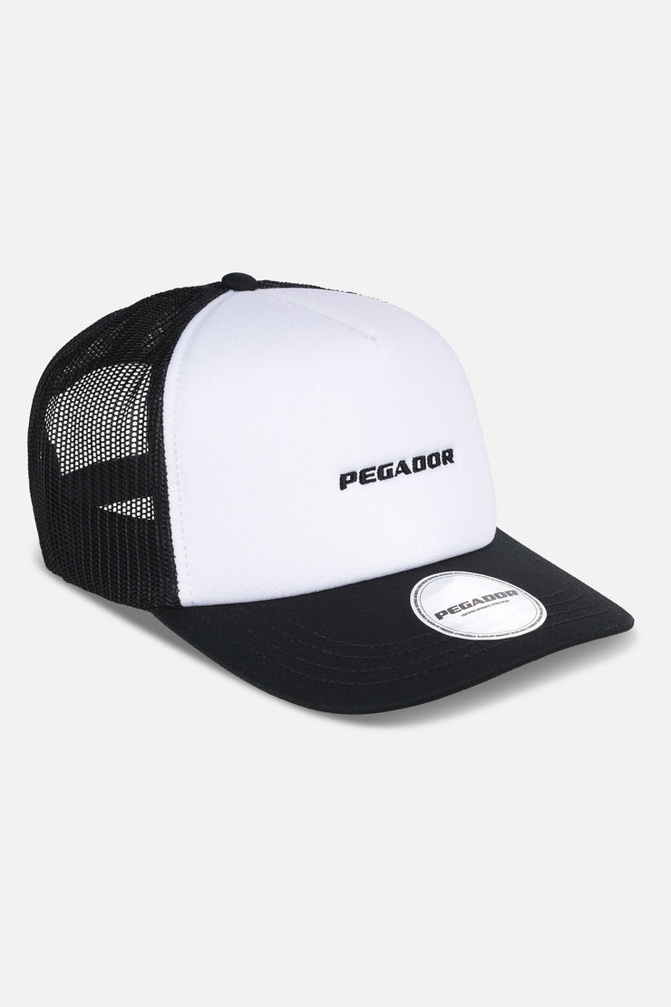 Pegador Logo Baseball Trucker Cap White Black