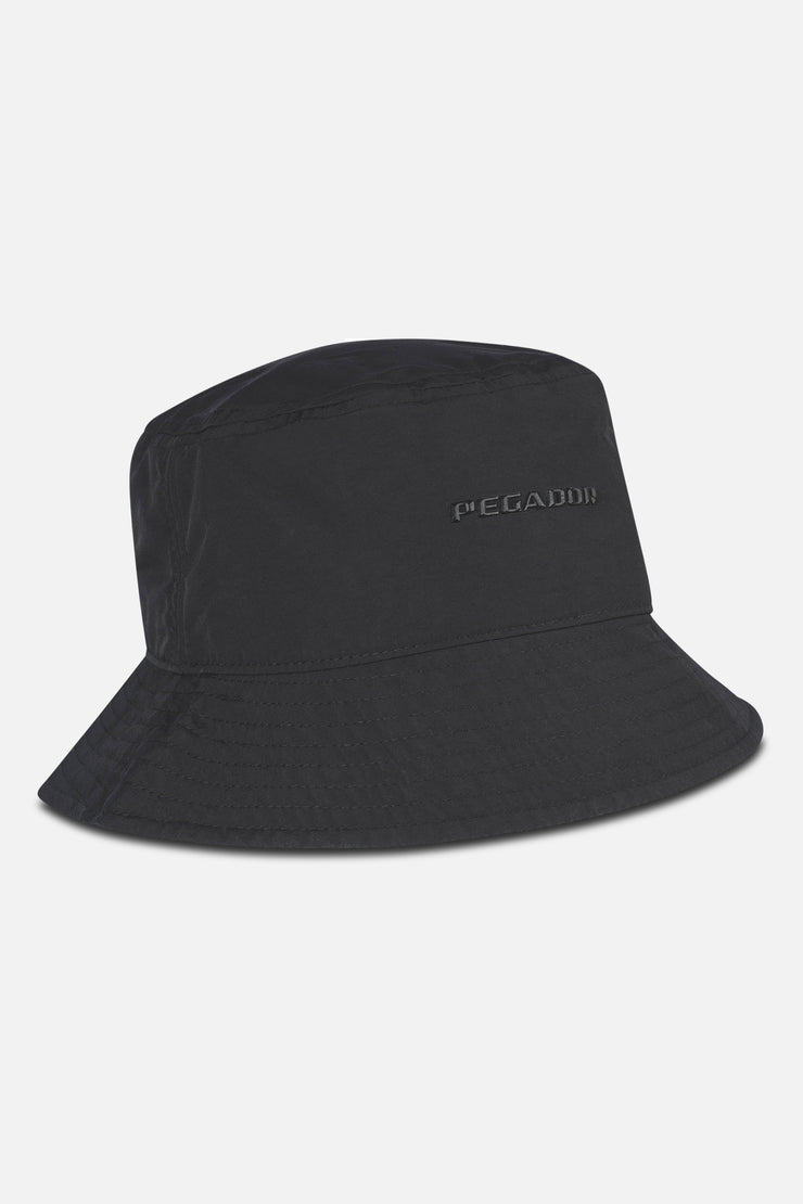 Pegador Logo Crushed Nylon Bucket Hat Black