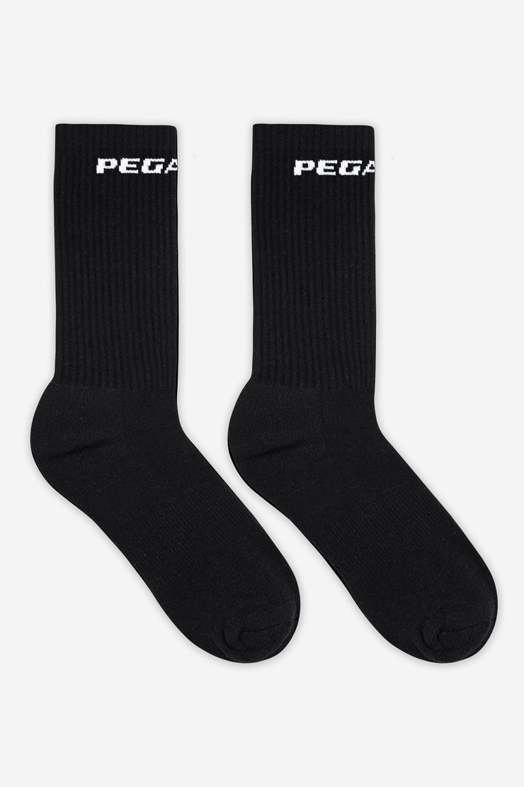 Pegador Logo Socks Black White