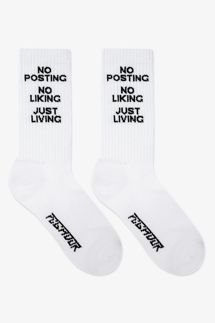 Pegador No Posting Socks White Black